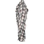 Roxy  Neutral Plaid Lightweight Scarf Black Gray Cream Fringe Classic Accessory Photo 3