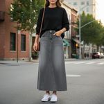 joe's jeans Joe's Faye Jean Maxi Skirt Sz 26 Black Faded Denim Photo 1