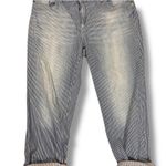 Chico's CHIC0'S PLATINUM STRETCH BLUE/WHITE PINSTRIPE ANKLE JEANS SIZE  2 Photo 3