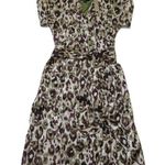 J.Crew NWT Short Sleeve Wrap in Autumn Cheetah Leopard Satin Back Crepe XXS Photo 0