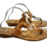 Paul Green Brown Leather Thong Sandals Snake Embossed Detail US 8.5 (Marked 5.5) Photo 0