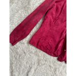 Ann Taylor  Sz 4 100% Silk Red Hand Dyed Button Down Blouse Shirt Collared Photo 4