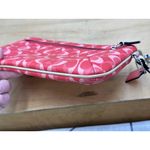 Coach Peyton Wristlet Signature coral Pink Silver Hardware Wallet handbag READ Photo 8