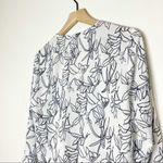 Ecru Women's The Lange Top Black White Floral Long Sleeve Blouse Medium Photo 7