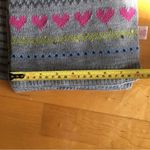 Dearfoams Fairisle Striped Scarf with Hearts, Sequins, Fray, Pink, Green Photo 8