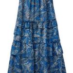 Outerknown  Blue Pink Orange Tiered Maxi Skirt Side Zip Size Small / 26 Waist Photo 0