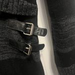 Guess  Sweater Womens Med Black
Grey Stripe Shawl Collar Buckle
Detail Cotton Photo 1