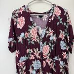 Torrid Burgundy Red Floral Challis Button Up Midi Shirt Dress Pockets Size 2X Photo 5