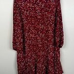 Hobbs London NEW Prim Tunic Dress Womens 14 Cherry Red Multicolor Printed Photo 3