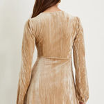 Lulus NWT Refined Sensation Champagne Crushed Velvet Dress Photo 1