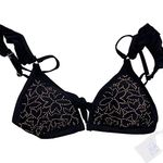 Time & Tru Women’s NEW With Tag Black Missy Elevated Embellished Bikini Top Photo 3