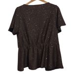 Lane Bryant  Classic Flutter-Sleeve V-Neck Peplum Top copper shimmer size 18 / 20 Photo 2
