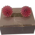 Vtg Avon Earrings Molded Plastic Cluster Summer Berries Redberry Stud Pierced Photo 1