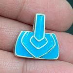 Vintage 925 Signed Blue Topaz CZ Stone Enamel Purse Pendant 3.8g Photo 4