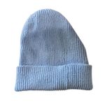 Club Monaco Light Blue Knit ribbed Beanie wool alpaca One size Photo 3
