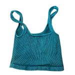 Free People Movement Ribbed Crop Tank Top XS/S Teal Blue Green Stretch New Photo 1