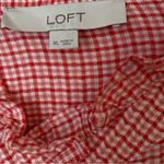 Loft Gingham Check Ruffle Collar Long Sleeve Flannel Top in XL Photo 5