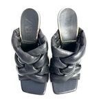 ZARA Black Padded Woven Braided Faux Leather High Heels Size EU 37 US 6.5 Photo 2