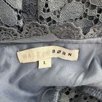 Baltic Born  Venice Lace Maxi Dress size Large Slate Blue Surplice V Neckline Photo 10