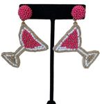 J.Crew  Beaded Martini Glass Statement Earrings NEW Photo 1