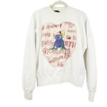 We11done Unisex Streetwear Graffiti Patch Graphic Crewneck Sweatshirt Size S White Photo 1