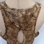 Solitaire Swim Sheer Cover-up Dress Sz Small Snake Animal Print Brown Hi-Low Photo 5
