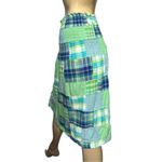 Lord & Taylor Vintage Women’s Size S Green Cotton Plaid Madras Midi Skirt Photo 1