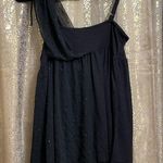 Free People Fairuza black beaded one shoulder chiffon tanktop, size M, NWT Photo 5