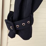 NWT Belle‎ & Bloom Womens Navy Manhattan Cropped Trench Coat Medium Blue Photo 4