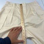Anthropologie Mare Mare x  Chino Pant Women L Light Sand Curved Hem Pleated Front Photo 11