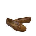 Nordstrom Flats Size 5 Square Toe Brown Leather Slip On Casual Shoes Photo 4