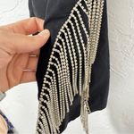 White Fox Boutique  Black Rhinestone Draped Mini Dress Womens M Party Cocktail Photo 6