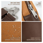 Riffty Small Crossbody Travel Duffle Bag Vintage Carry On Leather Canvas Shoulde Brown Photo 4