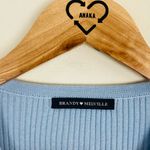 Brandy Melville  baby blue ribbed v-neck button front cardigan sweater. Small Photo 2