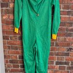 Elf womens Christmas holiday one piece zip up hooded pajamas green XS Photo 3