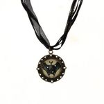 Handmade Gothic Victorian "Wings of the Departed" Goth Skeletal Bat Ribbon Necklace Photo 0