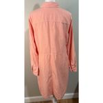 Soft Surroundings  Peach Linen Blend Roll Tab Sleeve Shirt Dress Size Medium Photo 4