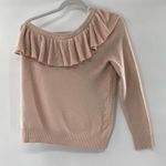Rebecca Minkoff  Stacey Ruffle Popover Knit One-shoulder Sweater Pale Pink Md Photo 2