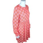 BP NWT . Womens XS Pink Red Ian Bias Plaid Long Balloon Sleeve Midi Dress… Photo 9