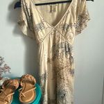 Free People  Floral Split Cap Flutter Sleeve Year Round Cotton Gauze Midi Dress Photo 10