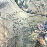 Christopher & Banks Top LP Map Floral Print Artsy Scoop Neck Travel Romantic Y2K Photo 1