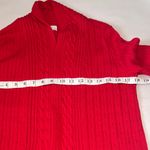 kim rogers  Bold Red Women's Cardigan Cable Knit‎ Open S Photo 4