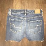 American Eagle size 4 high rise super stretch x cutoff shorts Blue Photo 2