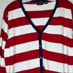 Vintage C&B Sport American Flag Cardigan Sweater Red Size 1X Photo 2