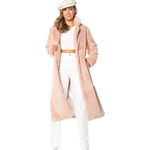 Juicy Couture  Women’s Medium Dusty Pink Teddy Trench Faux Fur Coat Long Plush Photo 1