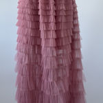 NWT Francesca's Rose Pink Tulle Maxi Skirt, M (b2A) Size M Photo 0