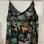 Wantschun Women's Cheetah Zebra Jungle Print Spaghetti Strap Tank Top US Small S Black Photo 0