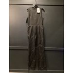 Retrofete Mckinnon Black Coated Sleeveless Jumpsuit Plunge Flare Leg XL NWT Photo 2
