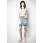 Zadig & Voltaire  Brumy Smooth Knit Cotton V Neck Sweater Ecru Size Small Neutral Photo 2