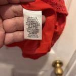 Altar'd State Lace Embroidered Lined Blouse Red Short Sleeve Floral Size Small Photo 10